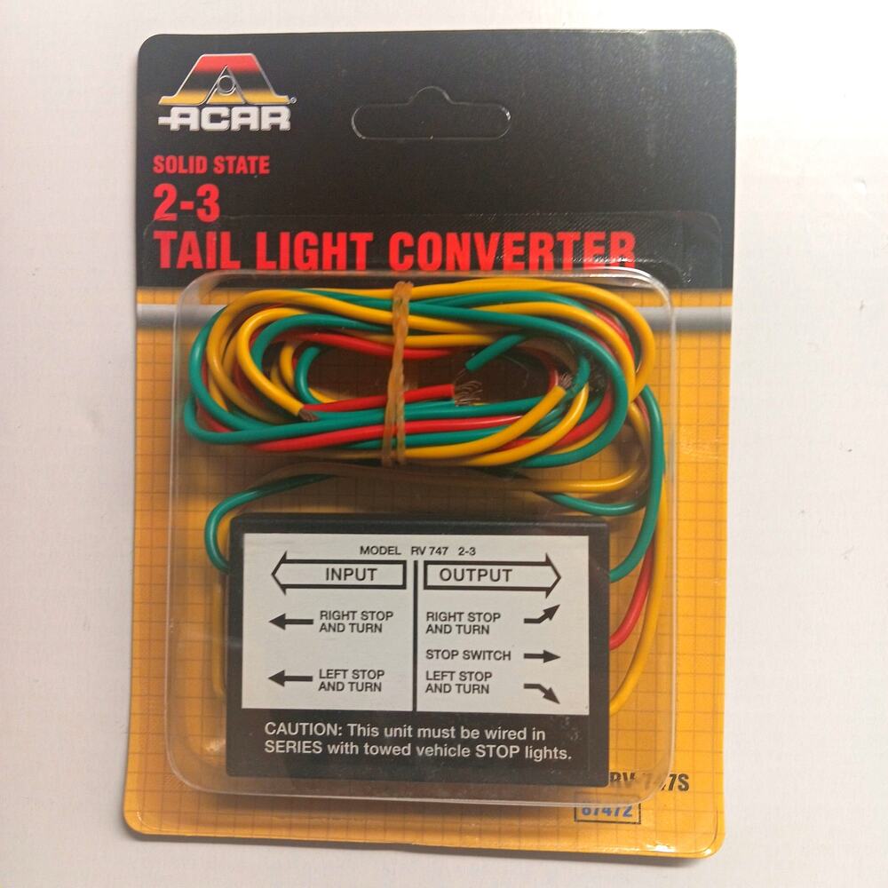 Acar RV-747S 2-to-3 Wire Tail Light Converter Solid State for RV Towing